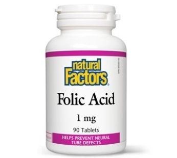 Natural Factors Acid Folic – Vitamina B9 1 mg 90 tablete